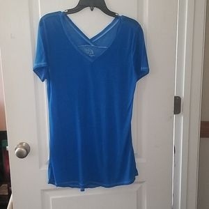 Blue translucent time and tru top